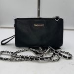Reaction Kenneth Cole Black Pebbled Faux Leather Wristlet Clutch Chain Strap Photo 0