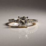 Stunning Solid Silver Ring With 0.6ct Asscher Cut Moissanite Photo 1