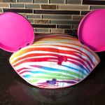 Disney  PARK MINNIE MOUSE bright rainbow colors‎ PRINCESS EARS HAT PINK CROWN Photo 1