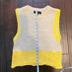 ZARA  Sleeveless Knit Sweater Top in Yellow and Tan - Size Medium Photo 5