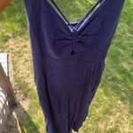 ANRABESS Wide Leg Linen blend Jumpsuit Dressy V Neck romper size Medium Blue Photo 6