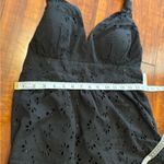 Oleg Cassini Halter Black Y2K beach Tie nack eyelet boho 90s 2000s dress 12 NWT Photo 15