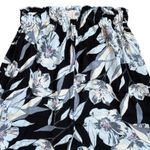 Billabong Like New Black Floral Crinkle Wide Leg Pull-On Pants Large Photo 6