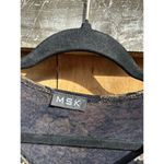 Vintage MSK Womens Floral Metallic Beaded Open Front Cardiganā Top Large Black Photo 8