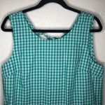 J.Crew Preppy Blue Green Gingham Bow Back Peplum Tank Top Photo 3