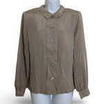 Vintage C.E.O. Button Down Blouse Tan Size 10 Photo 0