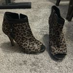 Vince Camuto Elektra Peep Toe Leopard Print Heeled Booties SIZE 6.5 Photo 1