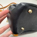 Divina Firenze Black Leather Tan Straps Luxury Handbag Convertible Backpack Bag Photo 3