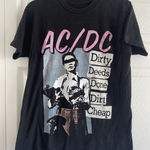 AC/DC‎ Womens Medium Gray Dirty Deeds Done Cheap Band Graphic Tee Rock Concert Photo 0