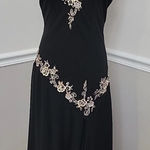 R & M Richards Y2K Vintage Black
Midi handkerchief Galliano 3D Embroidered Dress Photo 0