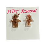 Betsey Johnson  Gingerbread Snowflake Stud Earrings Photo 3