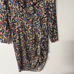 Veronica Beard  Mini Dress Sz 8 Colorful Minna Floral V Neck Ruffled Ruched Silk Photo 4