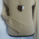 Liz Claiborne  Cable knit Gold Shimmer Turtleneck Sweater Photo 2