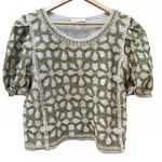 Solitaire Green Puff Sleeve Top Photo 0