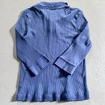 Ralph Lauren Lauren  Navy Ribbed Knit Tie-Front Sweater Shirt Size Large Photo 1