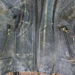 Vintage Winlit Distressed Leather Motorcycle Jacket Brown Size M Photo 2