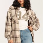 RSQ Womens Tonal Woven Plaid Shacket Photo 0