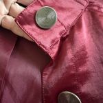 Chico's Chico’s Silky Burgundy Jacket Size 1 Button Front Bomber Y2K Christmas Holiday Photo 2