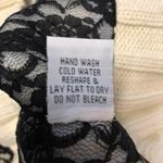 Cici Tash Sweater Vest Womens L Used Cream Blac Lace Cable Knit Black Size L Photo 9