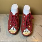 Fly London  Womens Ylfa Wedge Slingback Sandals‎ Size 38/7.5 Red Nubuck Lace Up Photo 1