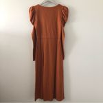 WAYF  Puff Long Sleeve Midi Dress in Rust NEW Photo 2
