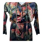 Ego Trippin’ Floral Velvet Maxi Dress Vintage Retro Vibrant XS Red Photo 3