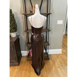 Halston Chloe Sequin Cut Out Evening Gown Brown Womens 8 Photo 8