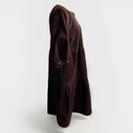 Everlane  Tiered Corduroy Midi Dress Dark Brown Relaxed Casual 3/4 Sleeves Medium Photo 3