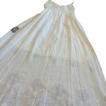 Evelyn S. French Boutique Maxi Dress Beaded Embroidered Boho Cotton Size Medium White Photo 10
