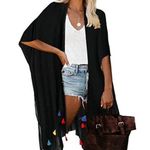 Moss Rose Women Beach Colorful Tassel Oversized Casual Beachwear Cover Photo 0