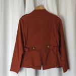 Chico's Sateen Military Jacket blazer Rust Size 2 structured Pockets Classy Photo 1