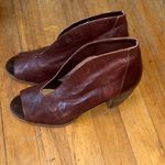 Lucky Brand Joal Shooties Maroon Peep-Toe Heeled Boots Size 8.5 Photo 2