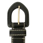 Liz Claiborne Vintage Black Genuine Pebbled Leather Belt & Buckle #2805 M 1.5”W Photo 5