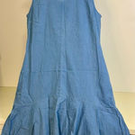 Joan Rivers NWOT  Blue Sleeveless chambray Dress M Photo 0