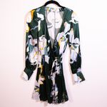 Reformation Chrisley Silk Satin Floral Flower Abstract Print Mini Wrap Dress XS Photo 0