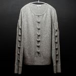 SOH cashmere merino blend cable pullover in fog hue size S Gray Photo 10