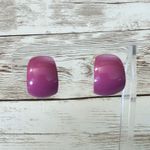 Vintage Clip On Earrings Fuchsia Hoops Photo 1