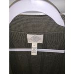 St Johns Bay Cardigan Womens Open Knit Sweater Front Pockets Cotton Green L Size L Photo 1