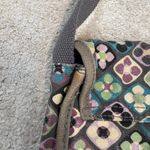 Vintage 90s Y2K Floral Embroidered Peace Sign Crossbody Messenger Bag Gray Photo 5