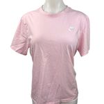 Nike Pink Embroidered Logo Crew Neck Athleisure Basic T Shirt Tee Top Size M Photo 0