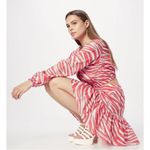 Michael Kors NWT Zebra Print Cotton Lawn Cutout Pink Long Sleeve Mini Dress Photo 1