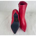 Qupid Women's  Portia Faux Leather Ankle Bootie Size 6.5 Red Photo 5