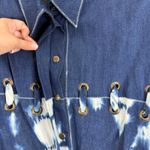 Vintage Gene Ewing BIS Denim Jacket Tie Dye Eyelet Made‎ In USA Womens Blue Photo 8