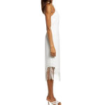 Lulus NWOT ~  Make It Tropical White Sleeveless Fringe Midi Dress ~ Women's SMALL Photo 4