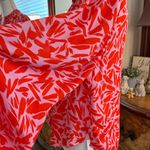 Veronica Beard  Vibrant Red and Pink Ashlynn Button Down Top Silk/Viscose Photo 6
