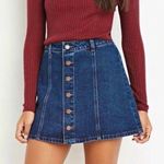 Life in Progress  Blue Denim Button Down Mini Skirt Size M Photo 0