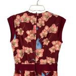 Voodoo Vixen Bow Front Floral Burgundy Dress size small Pin Up Red Photo 3
