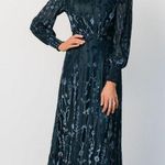 Baltic Born  Penelope Midnight Blue Velvet Burnout Long Sleeve Maxi Dress Photo 0