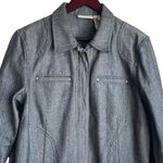 Liz Claiborne Women Jean Jacket L Black Herringbone Substantial Western Cowgirl Photo 5