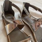 Eileen Fisher NWOB  Silver Mirror Metallic Cici Strappy Leather Sandals Size 7.5 Photo 3